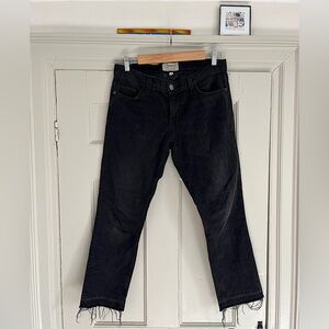 Current/Elliott The Cropped Straight Townhouse Released Hem Jeans, Size 26
